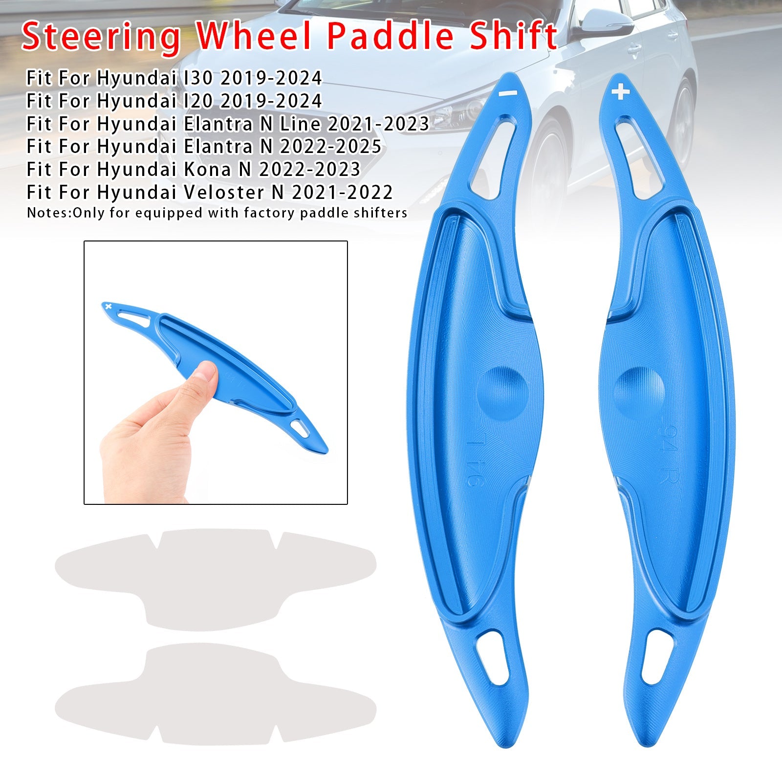 Steering Wheel Paddle Shifter Extension For Hyundai Elantra i30 Aluminium