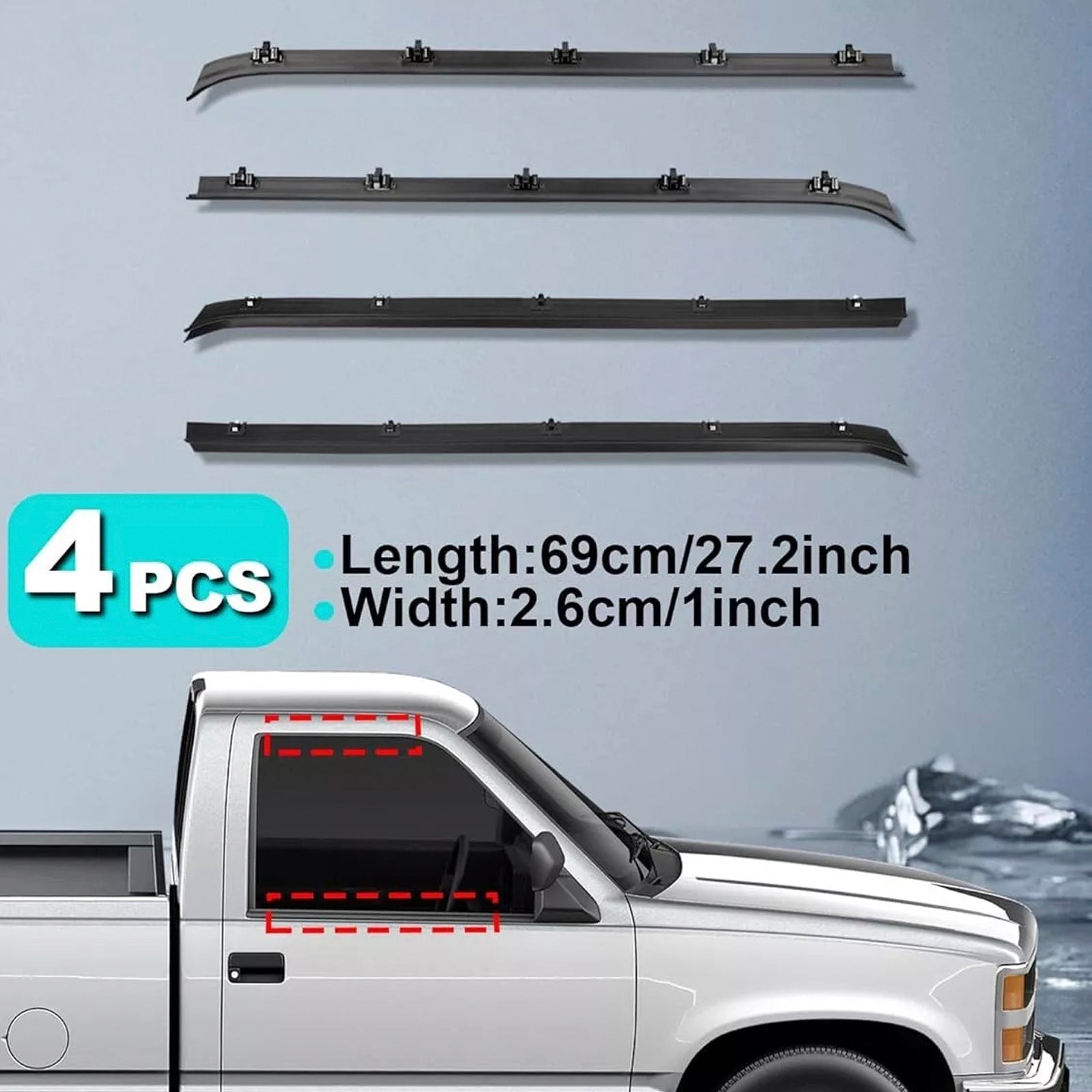 Door Window Weatherstrip Seals Set Kit For Chevy GMC C10 K10 1982-1991
