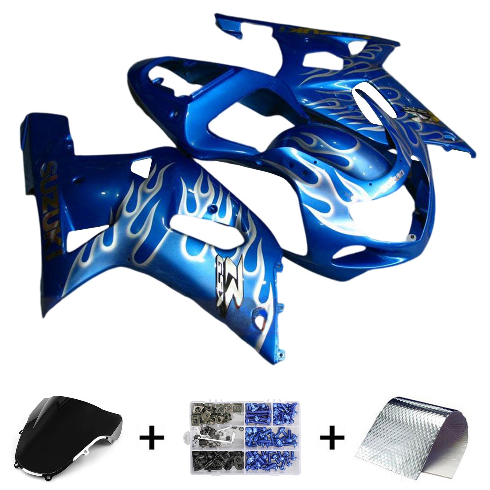 Amotopart Suzuki GSXR1000 2000-2002 K1 K2 Fairing Kit Bodywork Plastic ABS