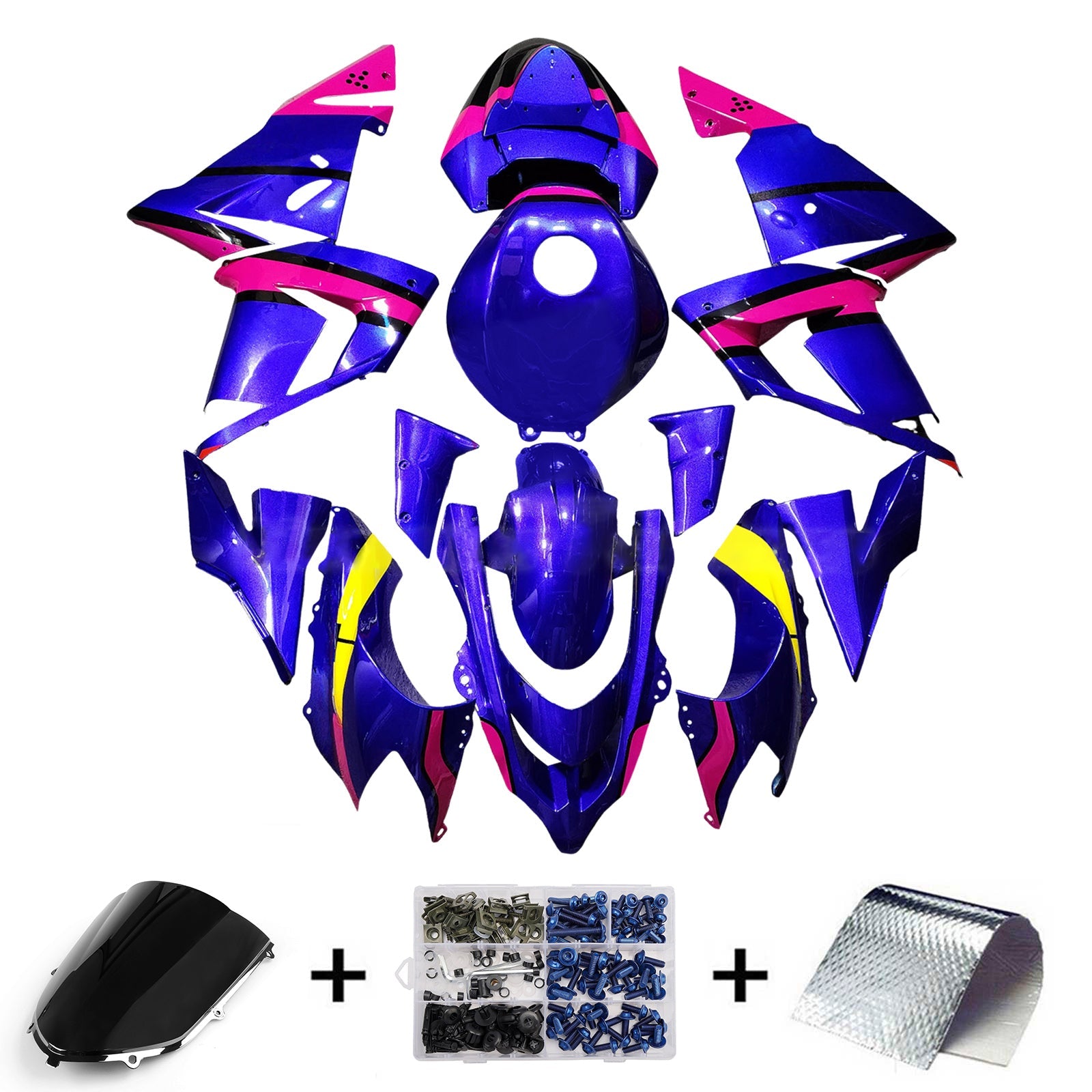 Injection Fairing Kit Bodywork Plastic ABS fit For Kawasaki ZX10R 2004-2005