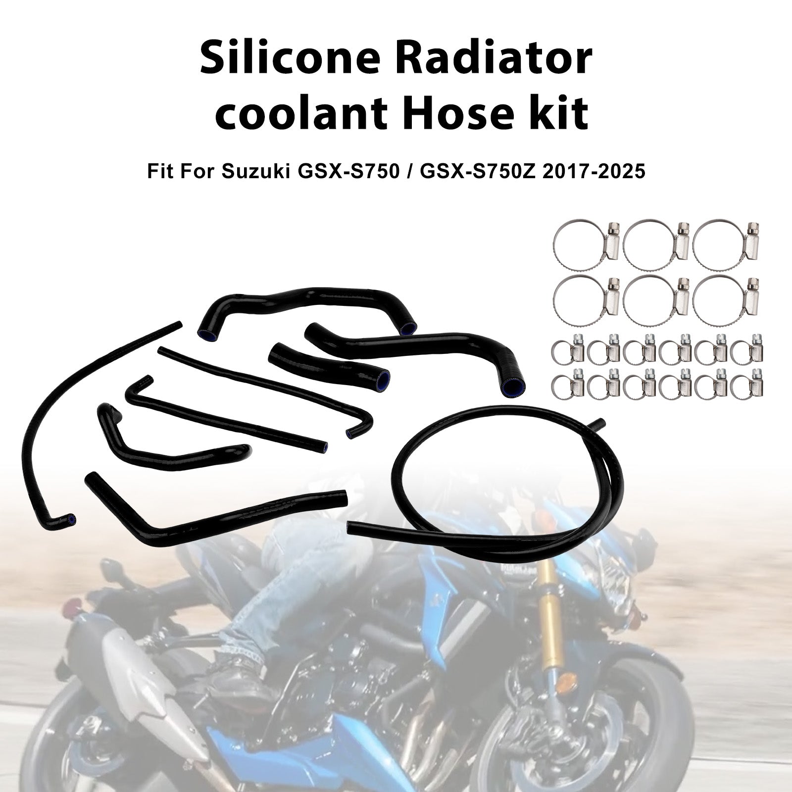 2017-2025 Suzuki GSX-S750/Z Silicone Radiator coolant Hose kit