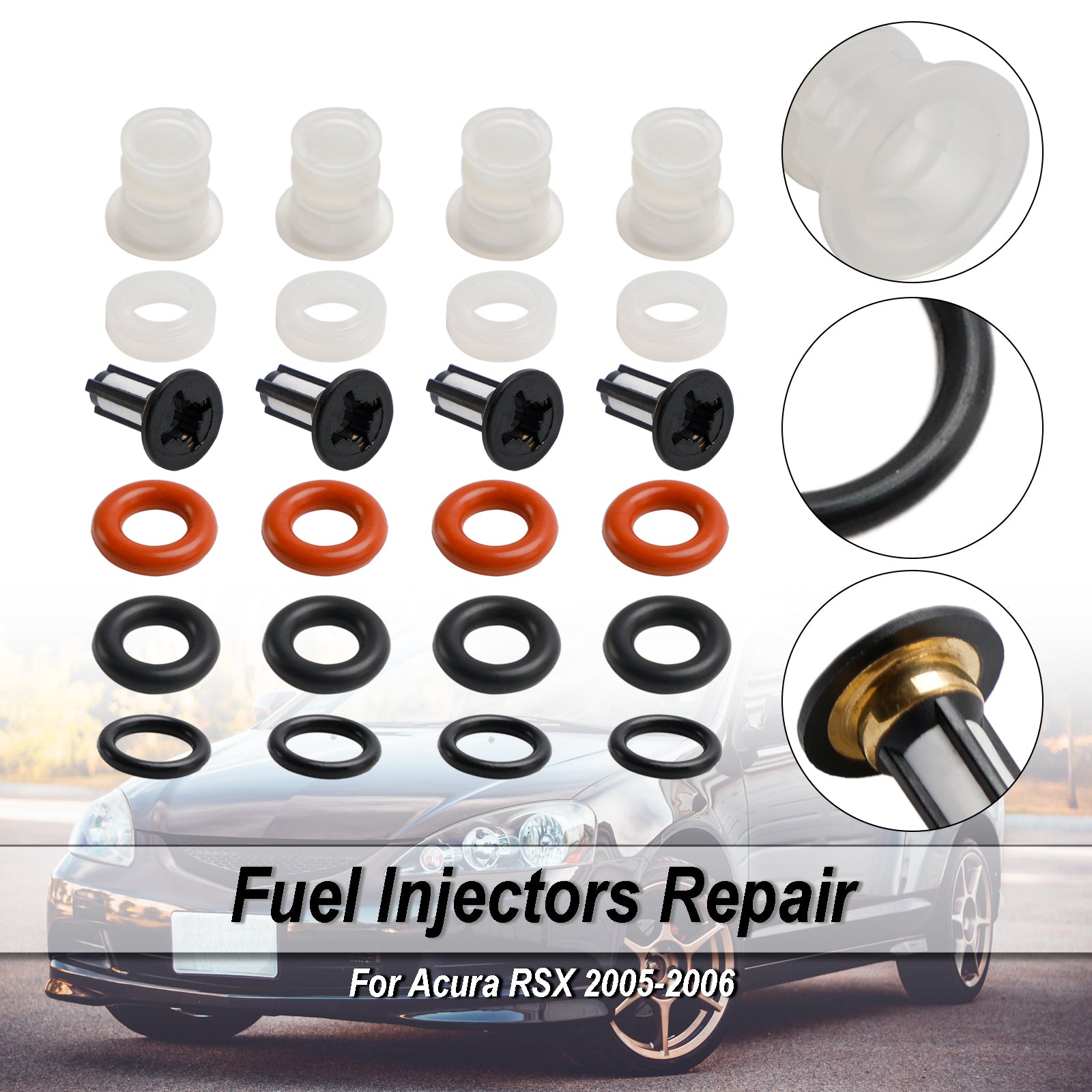 Fuel Injector Repair O-rings Seals Kit 16450-PRB-A01 Fit Acura RSX TSX