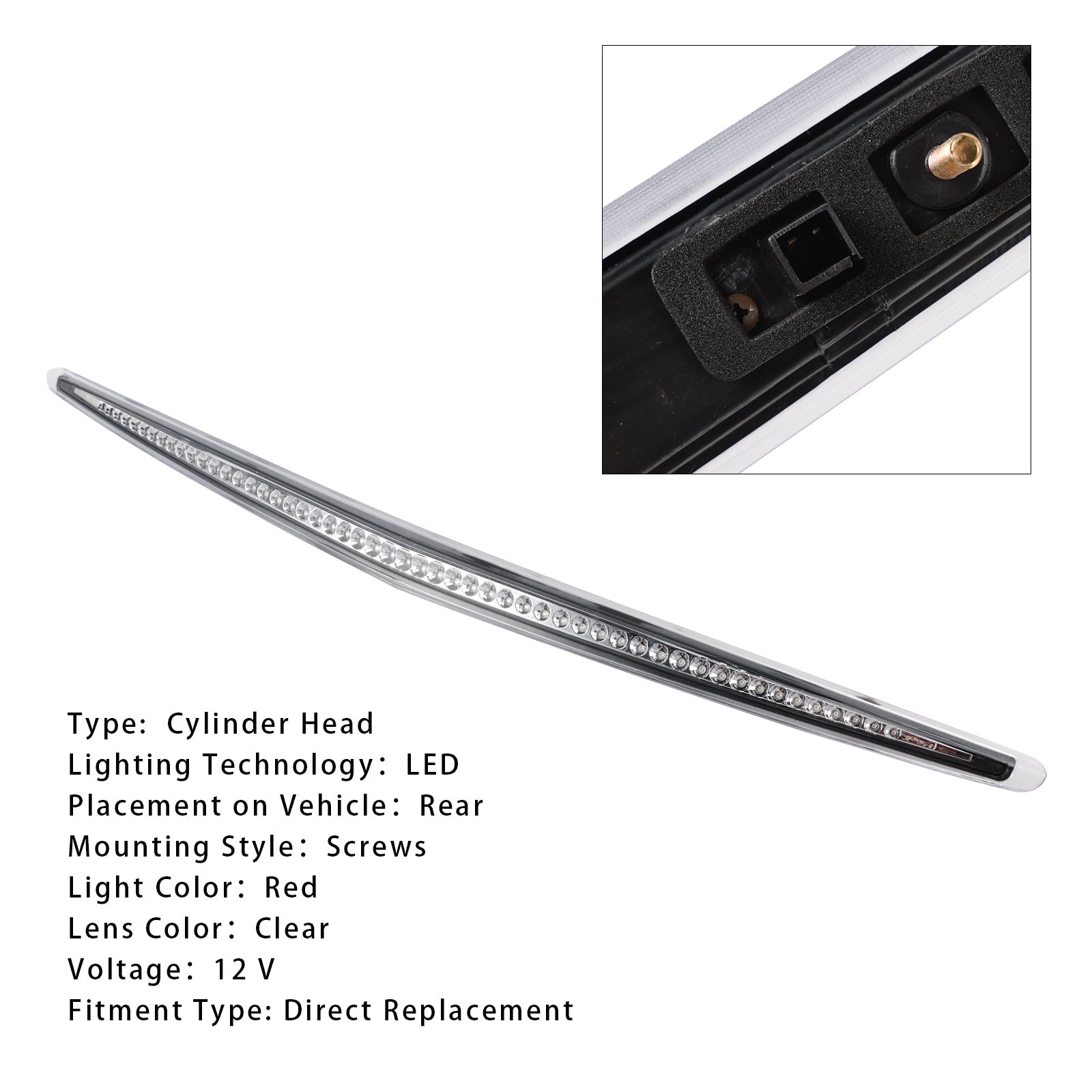 2006-2011 Cadillac DTS Full LED Third 3RD Tail Brake Light Rear Stop Lamp White 25844853