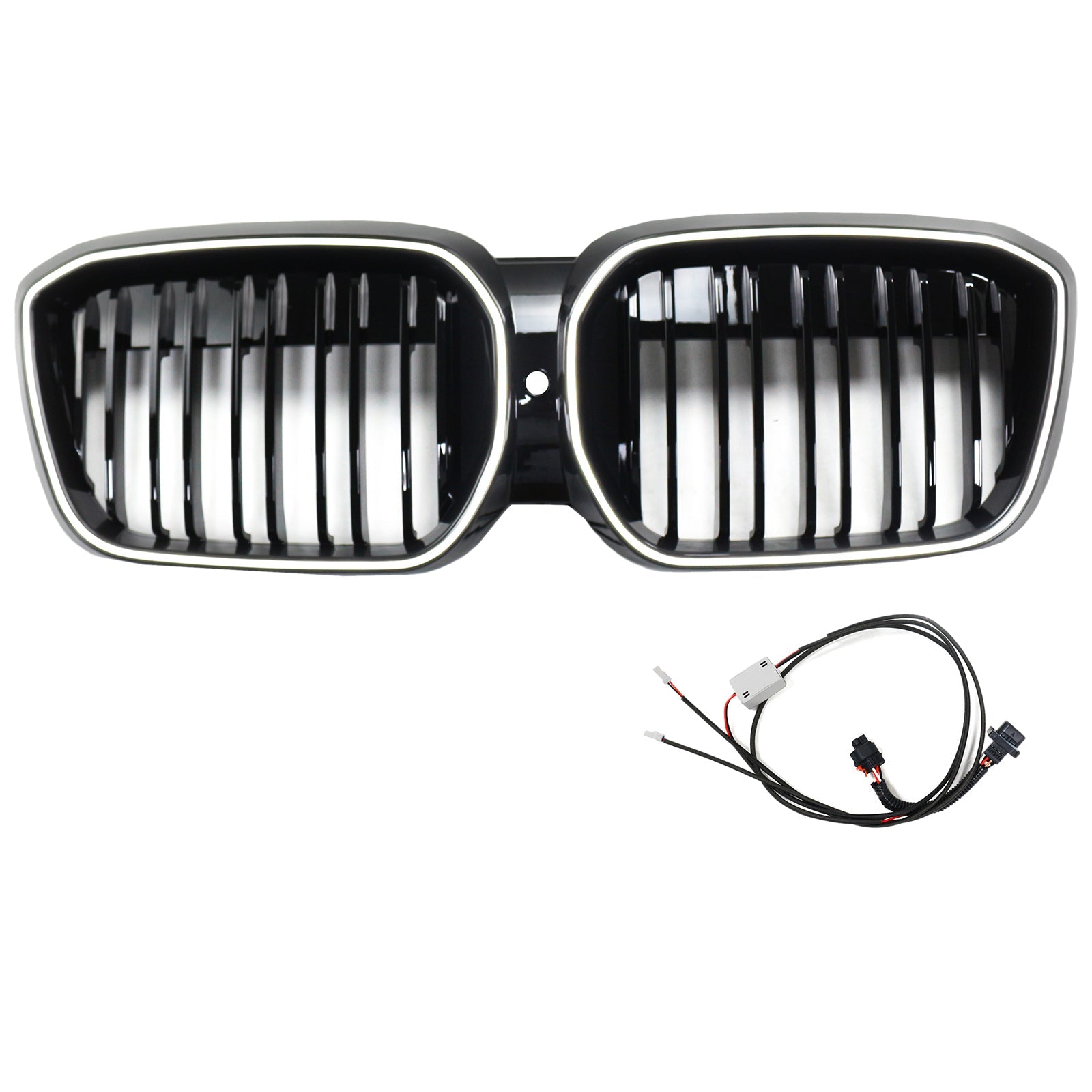 Double Slat Black Front Kidney Grill Grille Fit BMW IX3 G08 LCI 2022-2