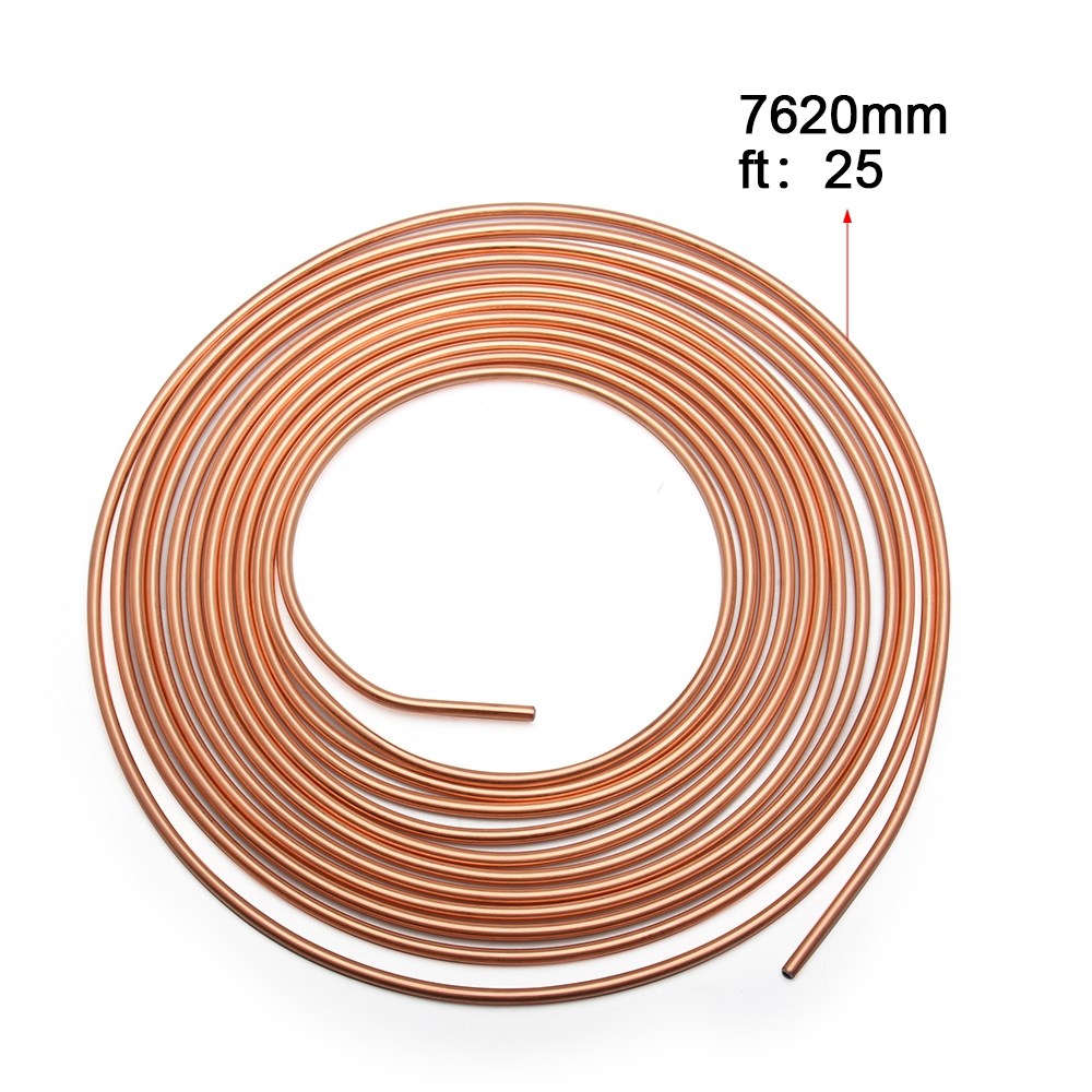 3/16" Copper-Nickel Alloy 25 Ft Roll Brake Line Tubing W/ Nuts Kit All Size Fit