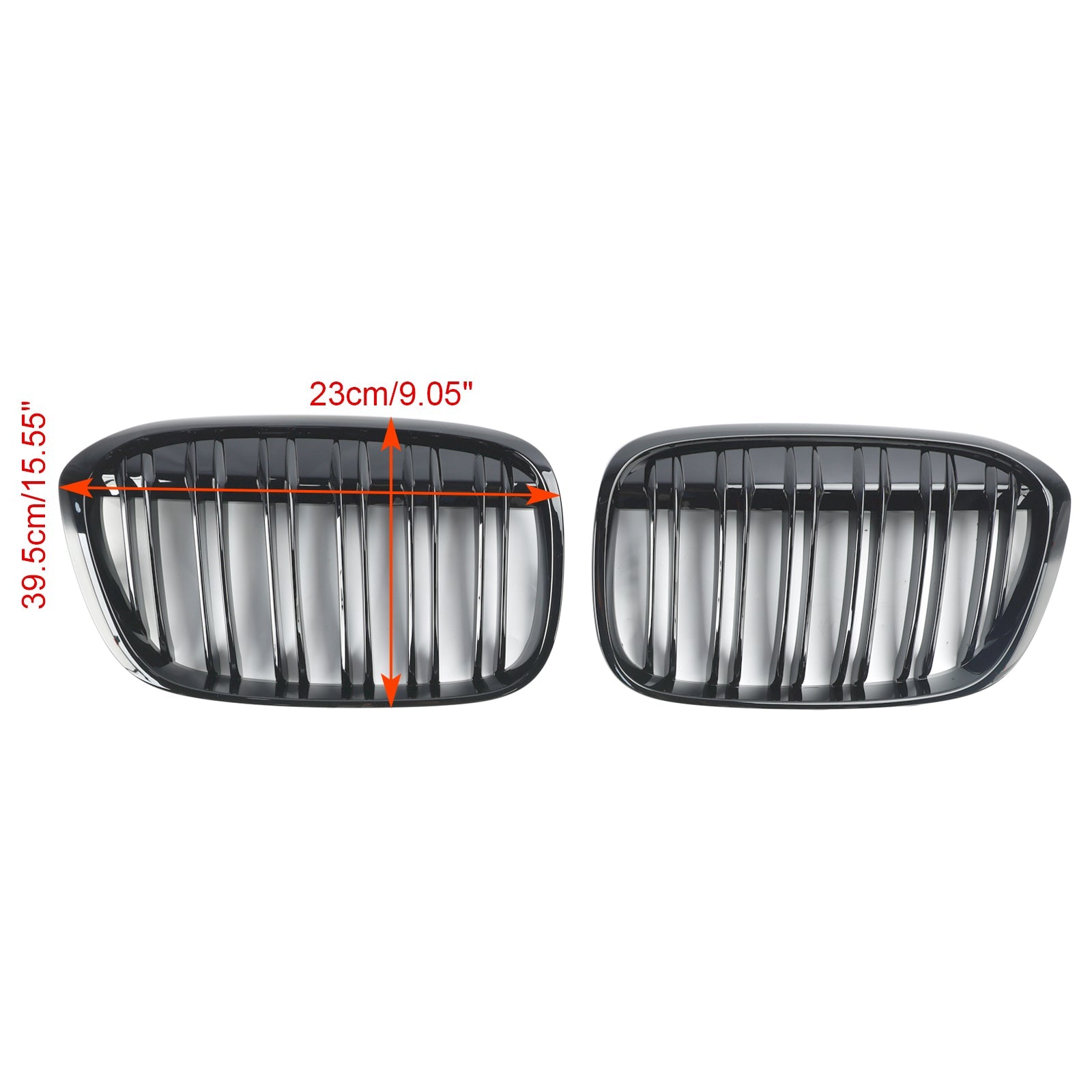 BMW X1 F48 F49 2016-2019 2PCS Gloss Black Front Kidney Grill Grille