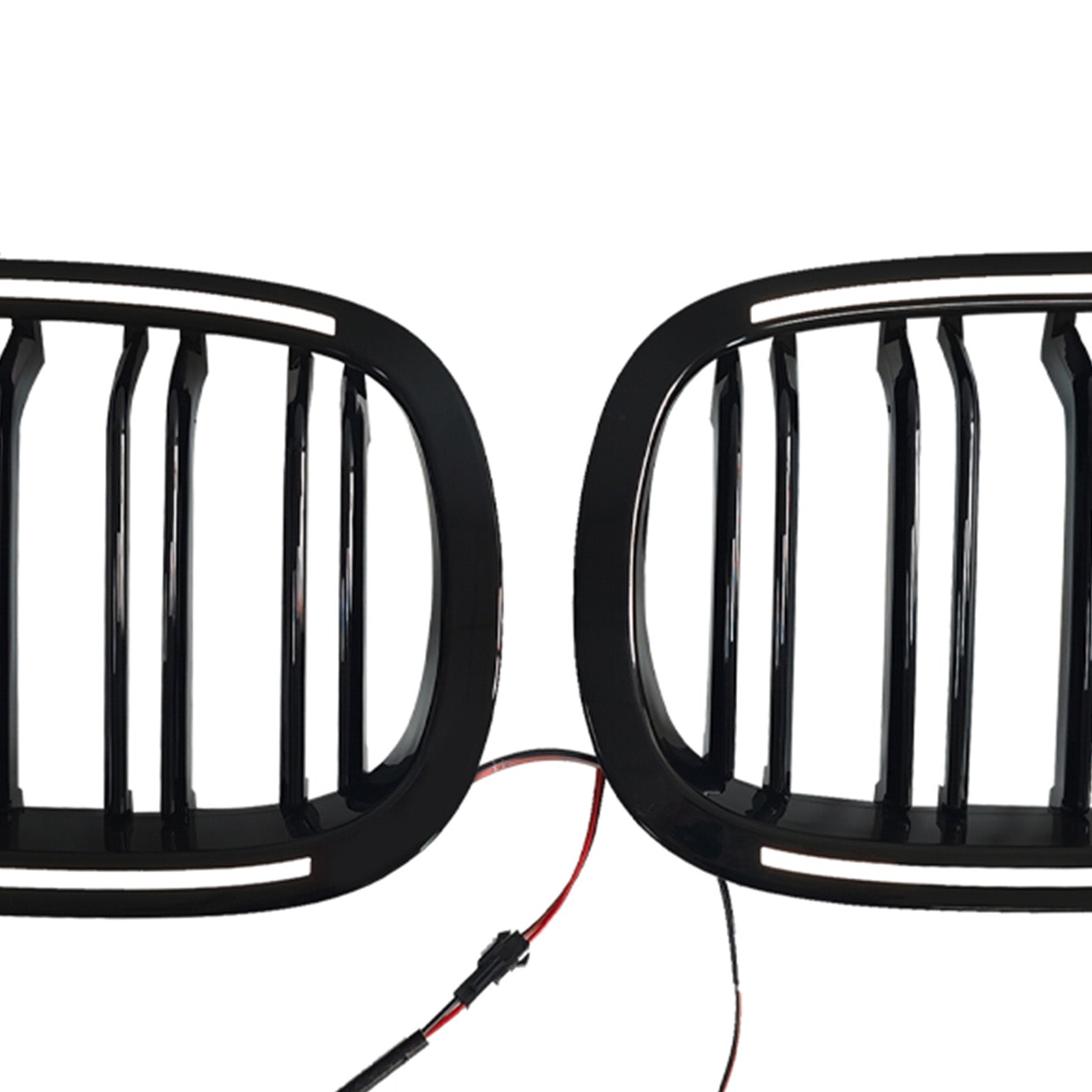 2004-2009 For BMW 5 Series Touring E61 520i 523i 525i 528i 530i 535i 540i 545i 550i 2PCS Glossy Black Front Sport Kidney Grille