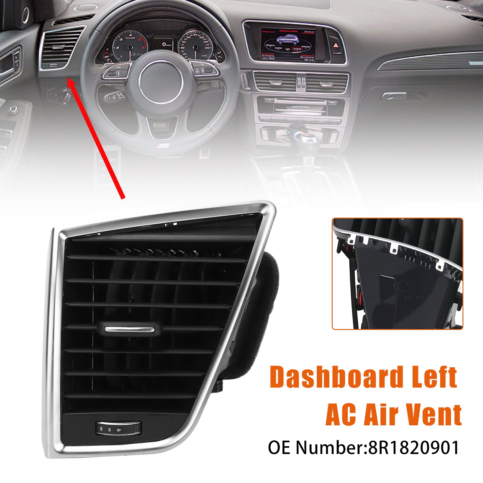 Front Left Dash A/C Air Vent 8R1820901 for Audi Q5 SQ5 2009-2017