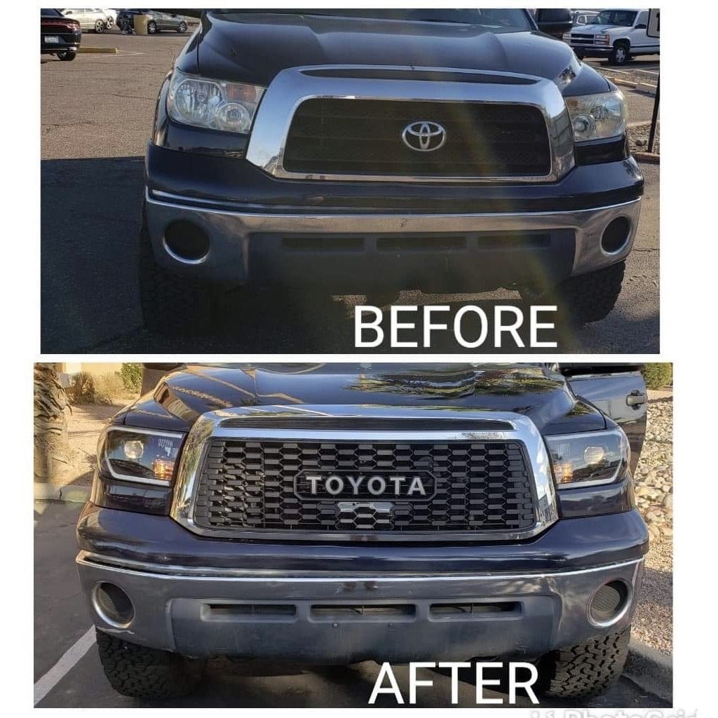 2010-2013 Toyota 2nd Gen Tundra Tundra Trd Pro Grill Matte Black W /Letters & Sensor Cover