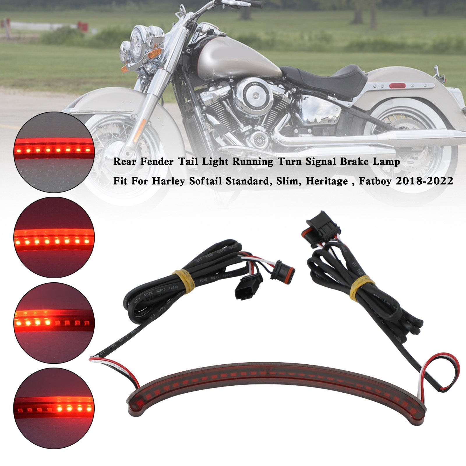 Softail 2018-2022 Rear Fender Tail Light Running Turn Signal Brake Lamp