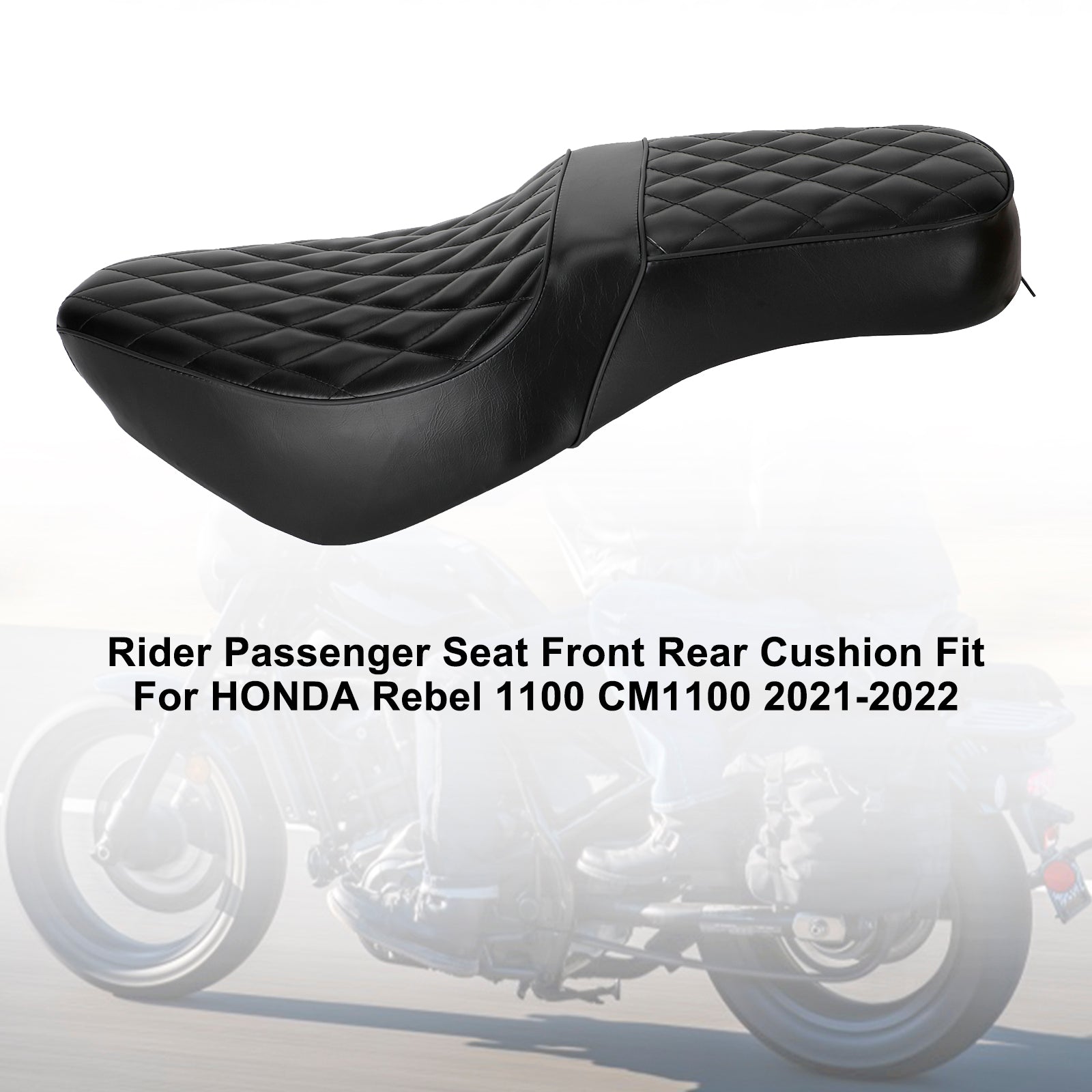 2021-2022 HONDA Rebel 1100 CM1100 Asiento de pasajero con cojín completo negro mate