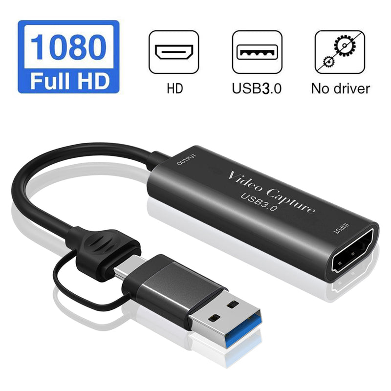 Tarjeta de captura de vídeo 4K HD dos en uno USB3.0 tipo C, transmisión en vivo de juegos 1080P60Hz