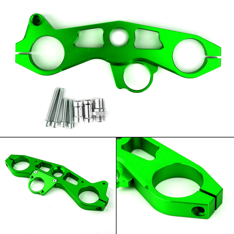 Abrazadera superior superior del extremo delantero del triple árbol de descenso para Kawasaki Ninja ZX6R 09-12 Genérico