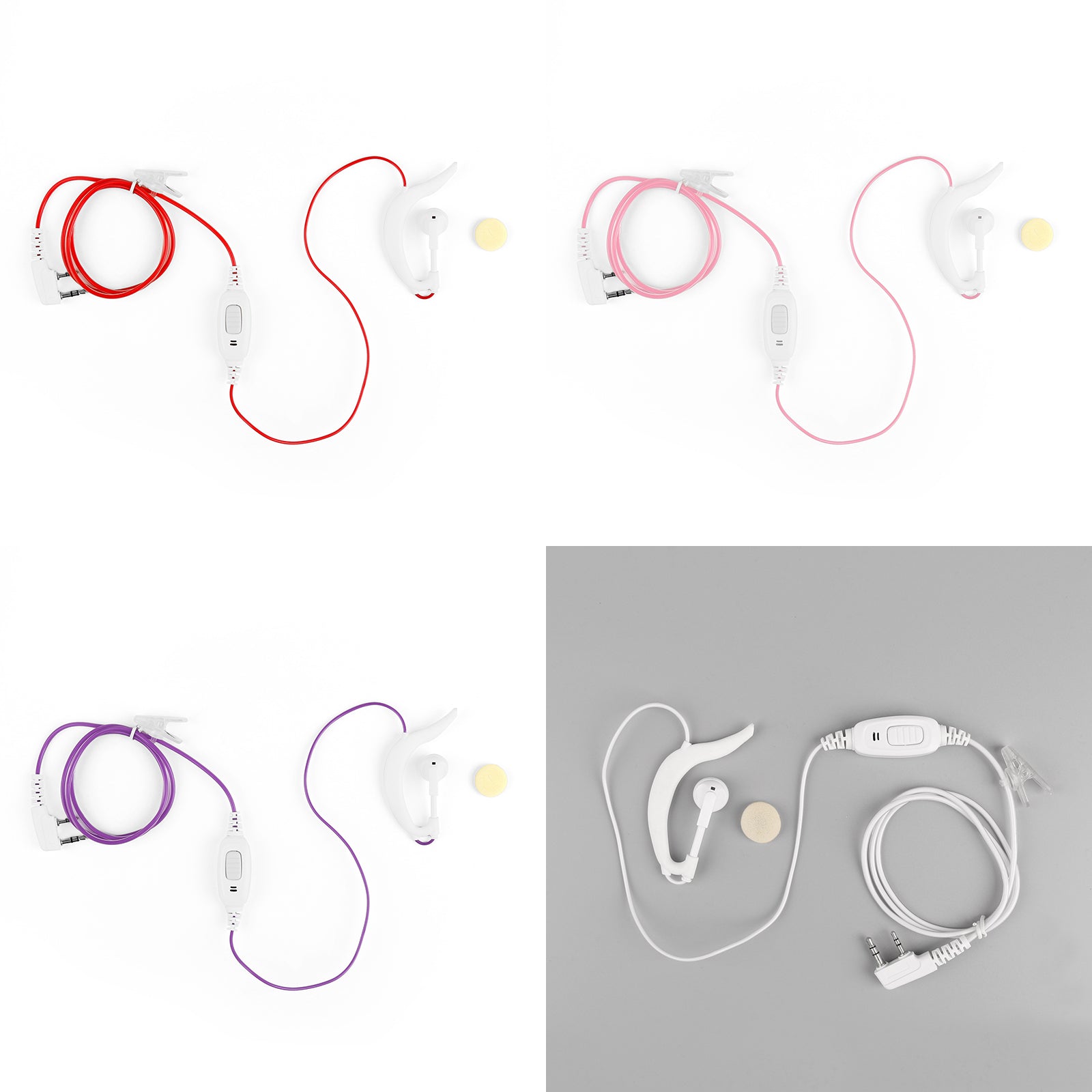 2 Pin G-Shape Earpiece Earphone PTT For HYT Radio TC268 TC270 TC368 4Colour