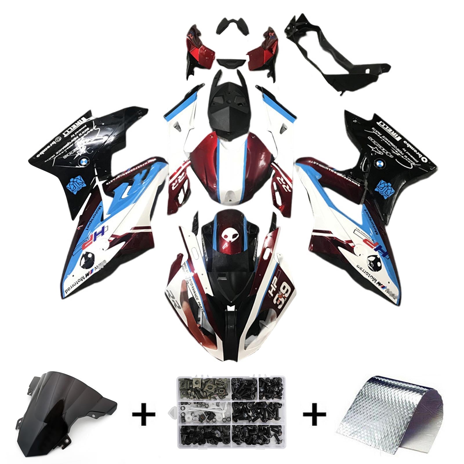 Amotopart BMW S1000RR 2017-2018 Kit Carenado Carrocería Plástico ABS