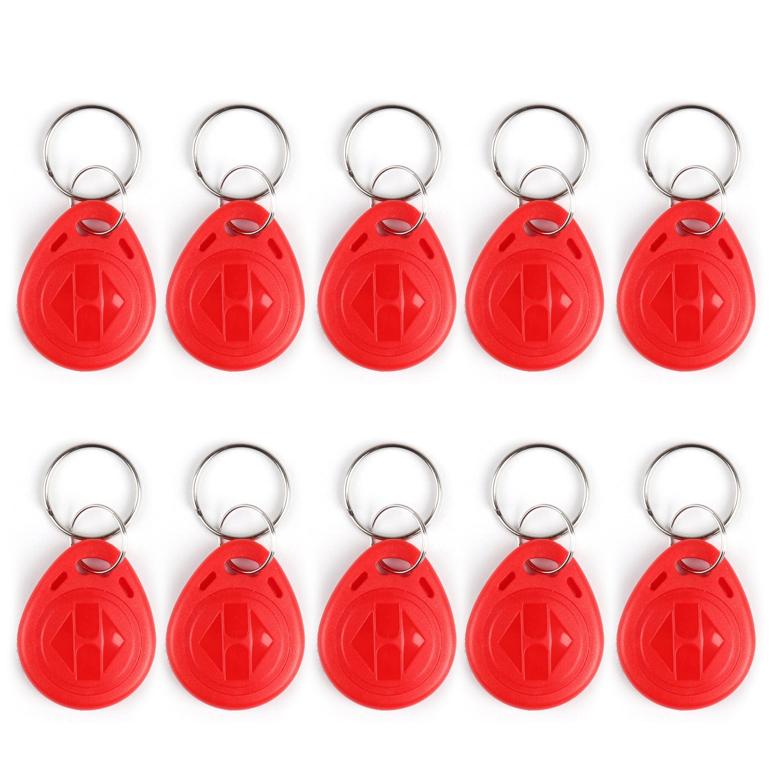 100Pcs Readable RFID Tokens 125Khz EM4100 Tags ID Card Key Chain Card Access Red