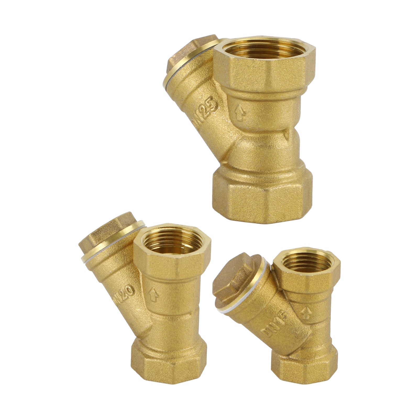 1/2"-1" NPT Thread Y Shaped Brass Strainer Filter Valve Connector For Water Oil