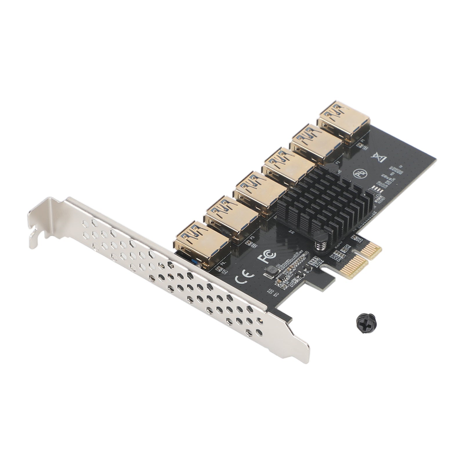 20Gbs PCI-E X4 to 6*USB3.0 PCI-E X1 Riser Card Adapter Extender fit for Mining