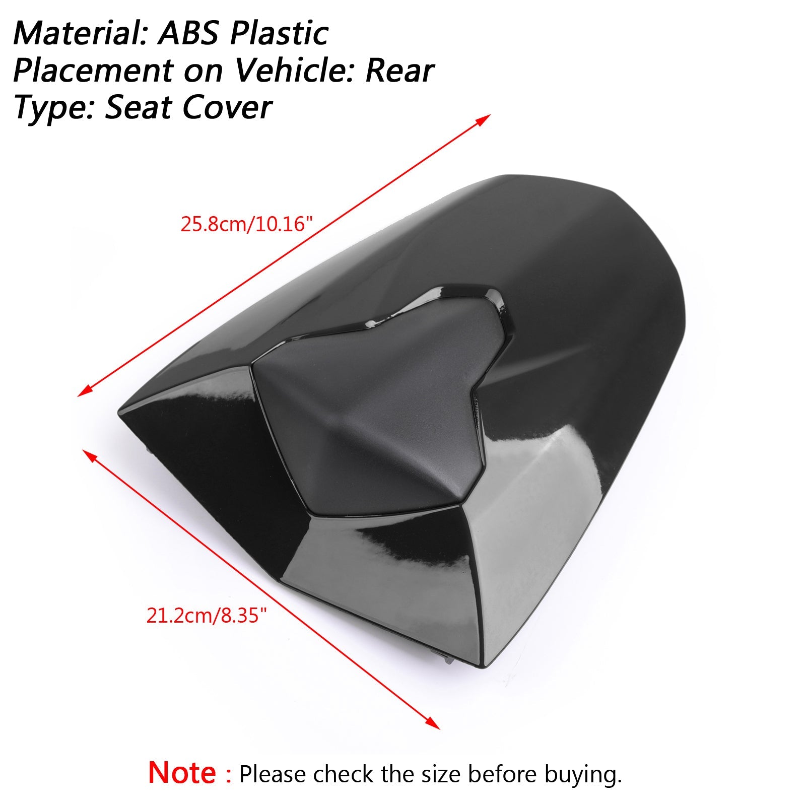 Cubierta de asiento de pasajero trasero ABS para Triumph Daytona 675 y 675R 2013-2018 Genérico