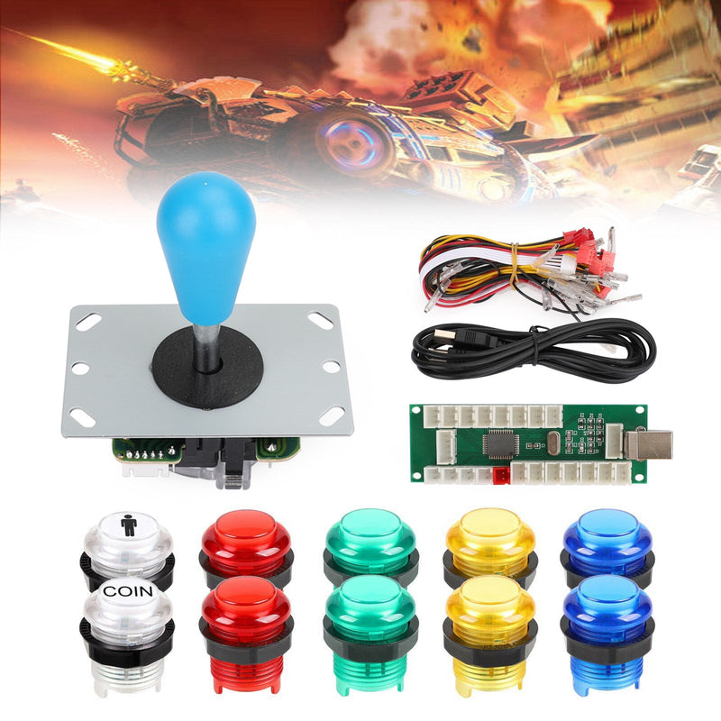 1 لاعب LED ممر DIY مجموعة أجزاء USB التشفير إلى أجهزة الكمبيوتر ألعاب الفيديو Gamepads عصا التحكم