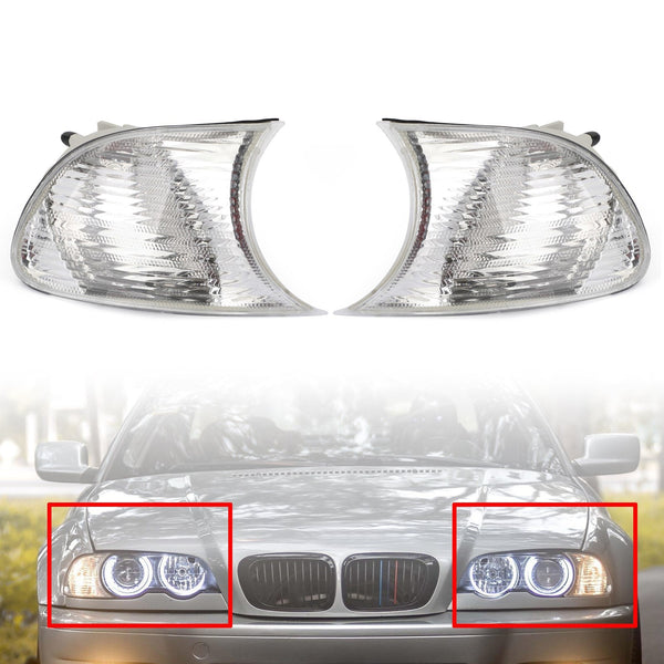 Luces de esquina izquierda/derecha Lámparas de señal de giro para BMW E46 2 puertas 1998-2001 Generic CA Market