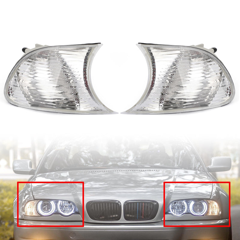 Luces de esquina izquierda/derecha lámparas de señal de giro para BMW E46 2 puertas 1998-2001 genérico