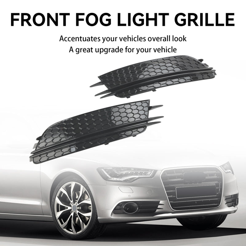 2 uds cubierta de luz antiniebla delantera parrilla de bisel compatible con Audi A6 4G C7 2012-2015