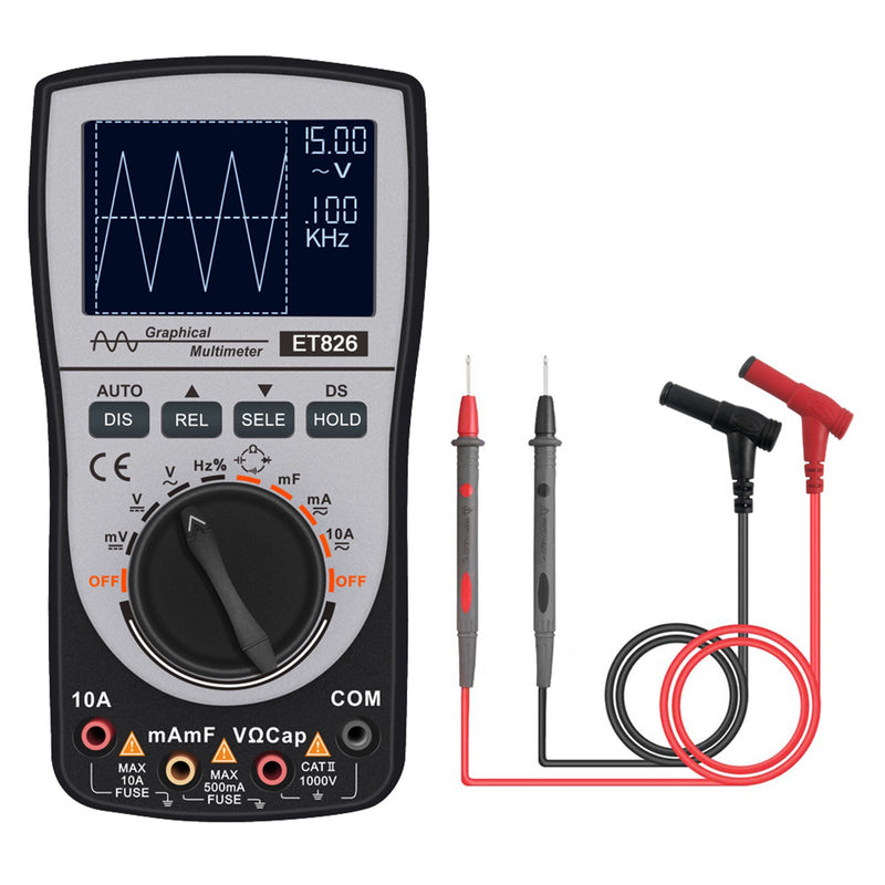 ET826 2 In 1 Digital Intelligent Oscilloscope Multimeter AC/DC Current Voltage