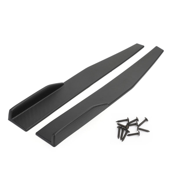 Pair 86cm Car Carbon Fiber Side Skirts Rocker Splitters Diffuser Winglet Wings Generic