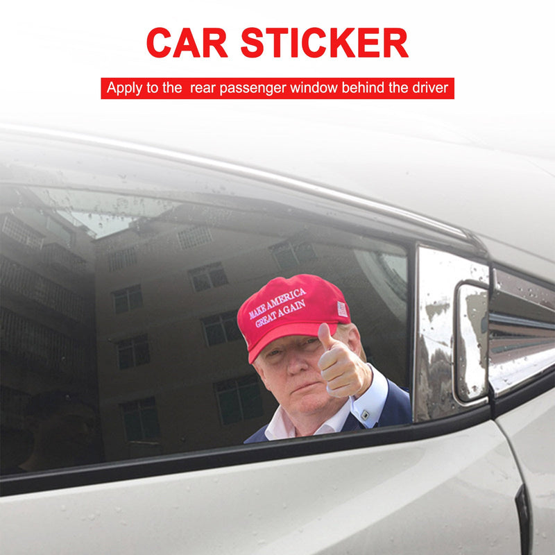 Adhesivo para ventana de coche, tamaño de persona real, paseo de pasajero con Trump President 2020 L