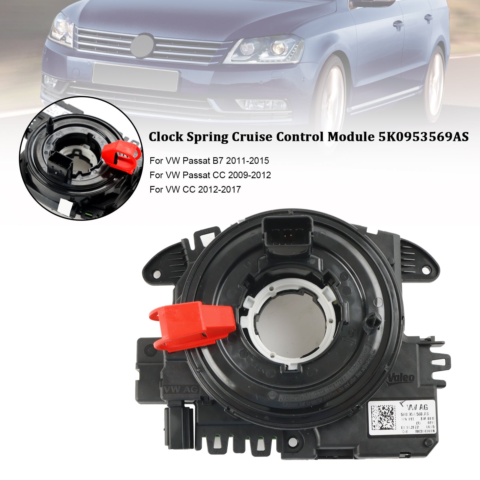 Módulo de control de crucero con resorte de reloj VW Passat CC 2009-2012 5K0953569AS 5K0953569T