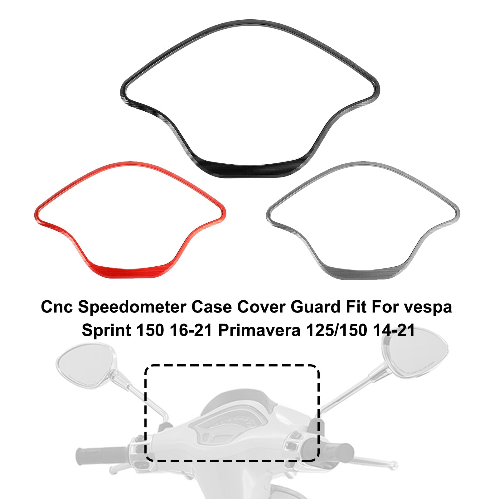 Alu Speedometer Cover Guard Protector For Vespa Sprint Primavera 150 14-21