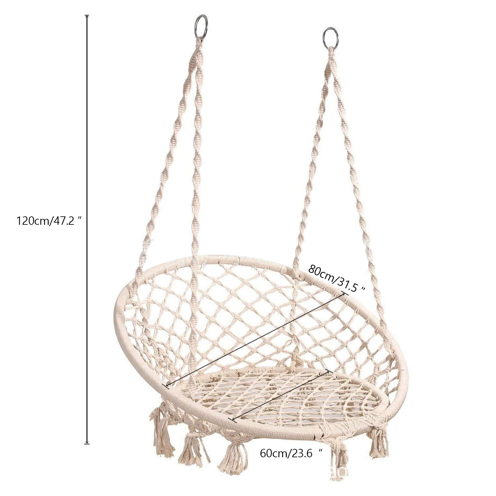أرجوحة كرسي أرجوحة معلقة على شكل حبل للتعليق في الأماكن المغلقة في الهواء الطلق، أرجوحة لغرفة النوم