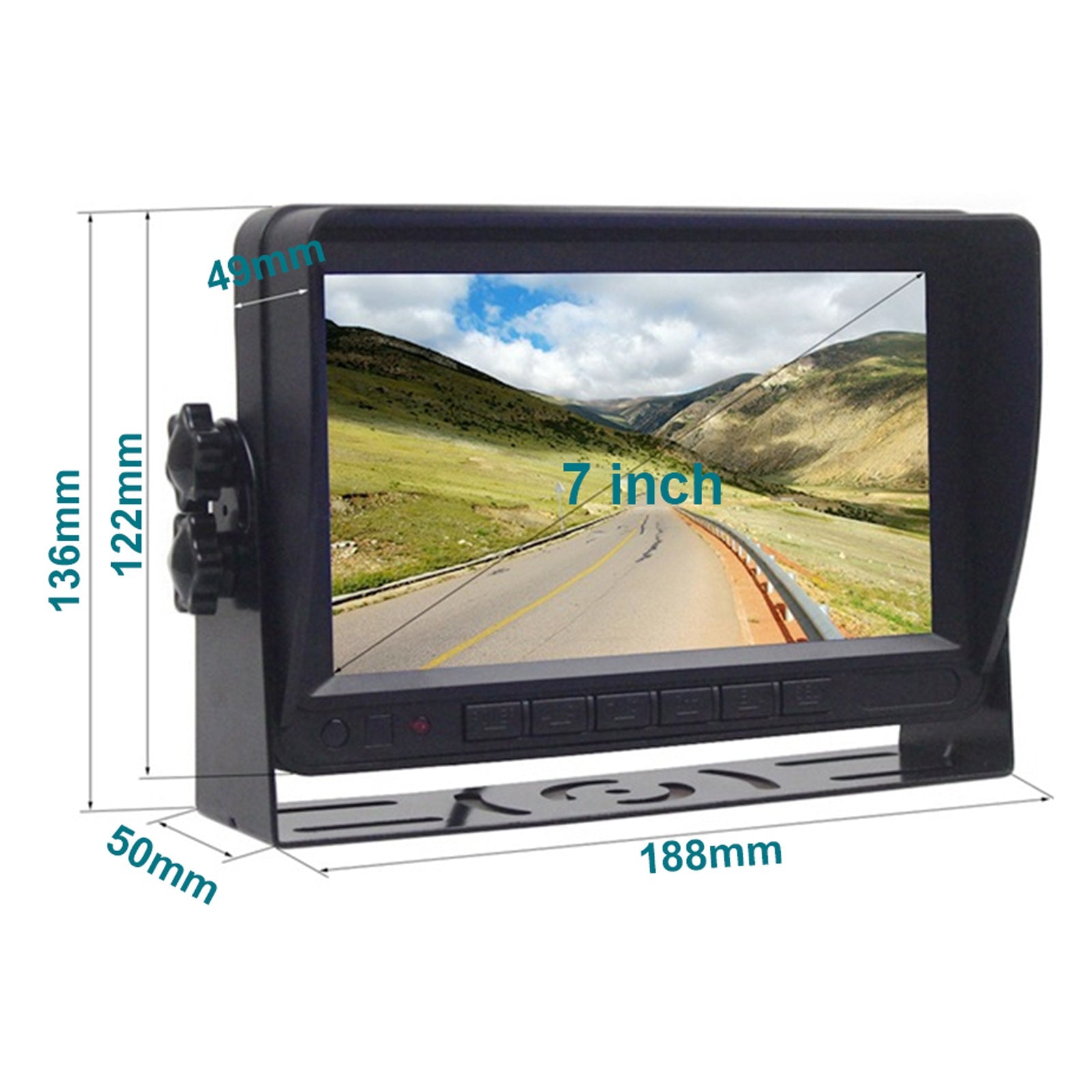 7" Wireless AHD 1080P Display 4CH Rear View Backup Camera Kit for Truck Trailer