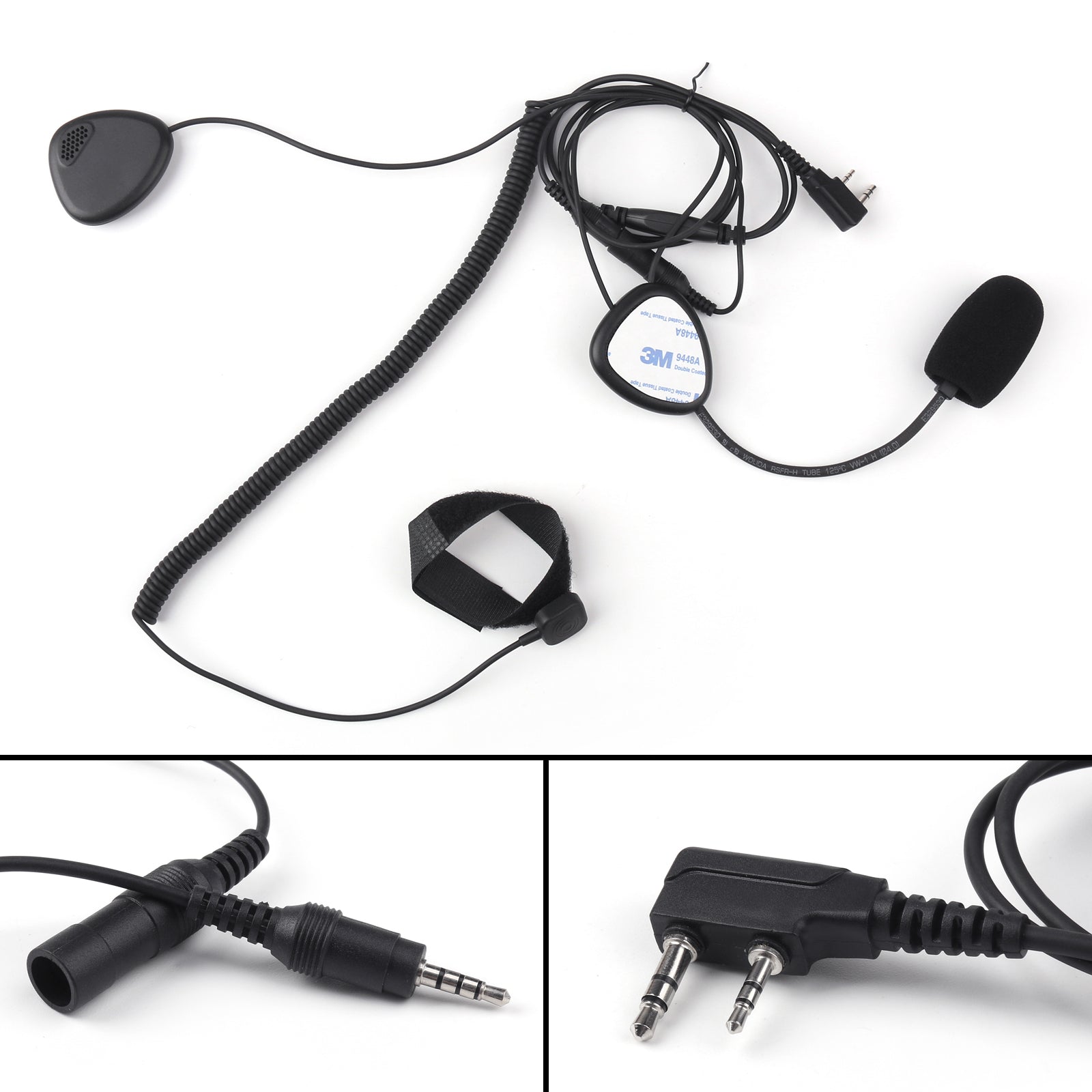 Finger PTT Motorcycle Helmet Headset MIC for Radio Kenwood Retevis TYT Baofeng