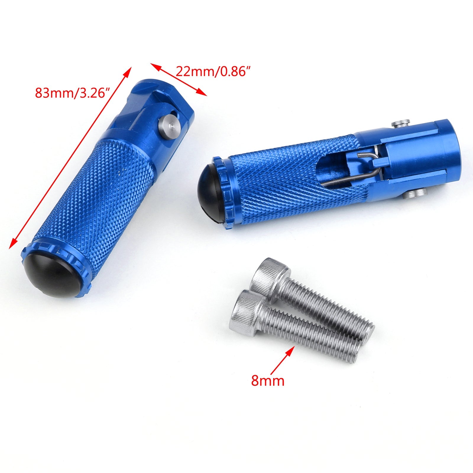 CNC Folding Foot Pegs Footpeg Rear Set Rest Racing For Universal Motorcycle Blue