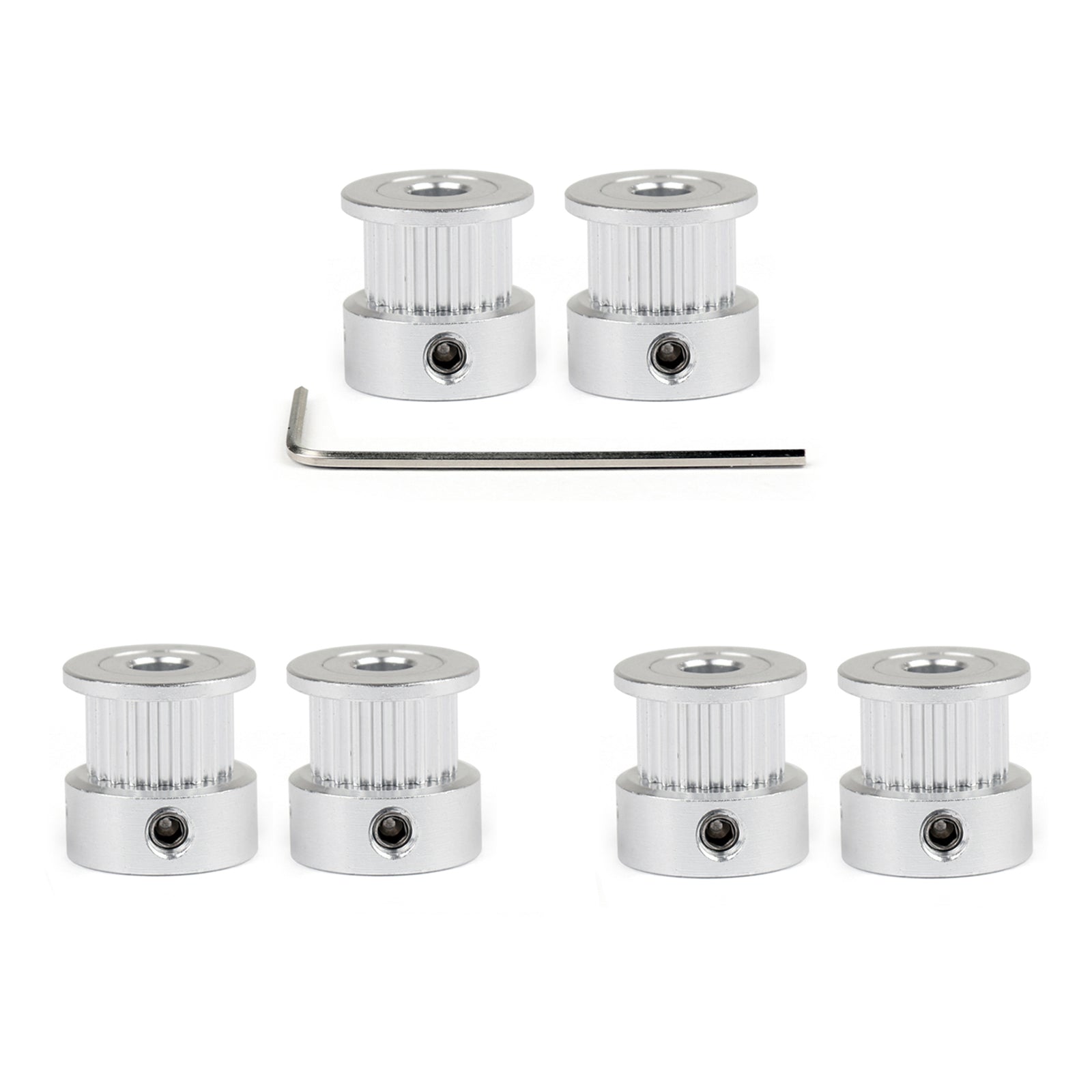 6Pcs GT2 20T 5mm Bore Aluminum Timing Belt Pulley For 3D Printer Parts