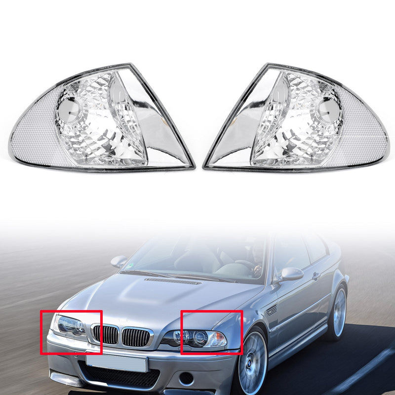 1999-2001 BMW 3 Series E46 زوج المؤشر الأمامي بدوره إشارة الزاوية أضواء واضحة