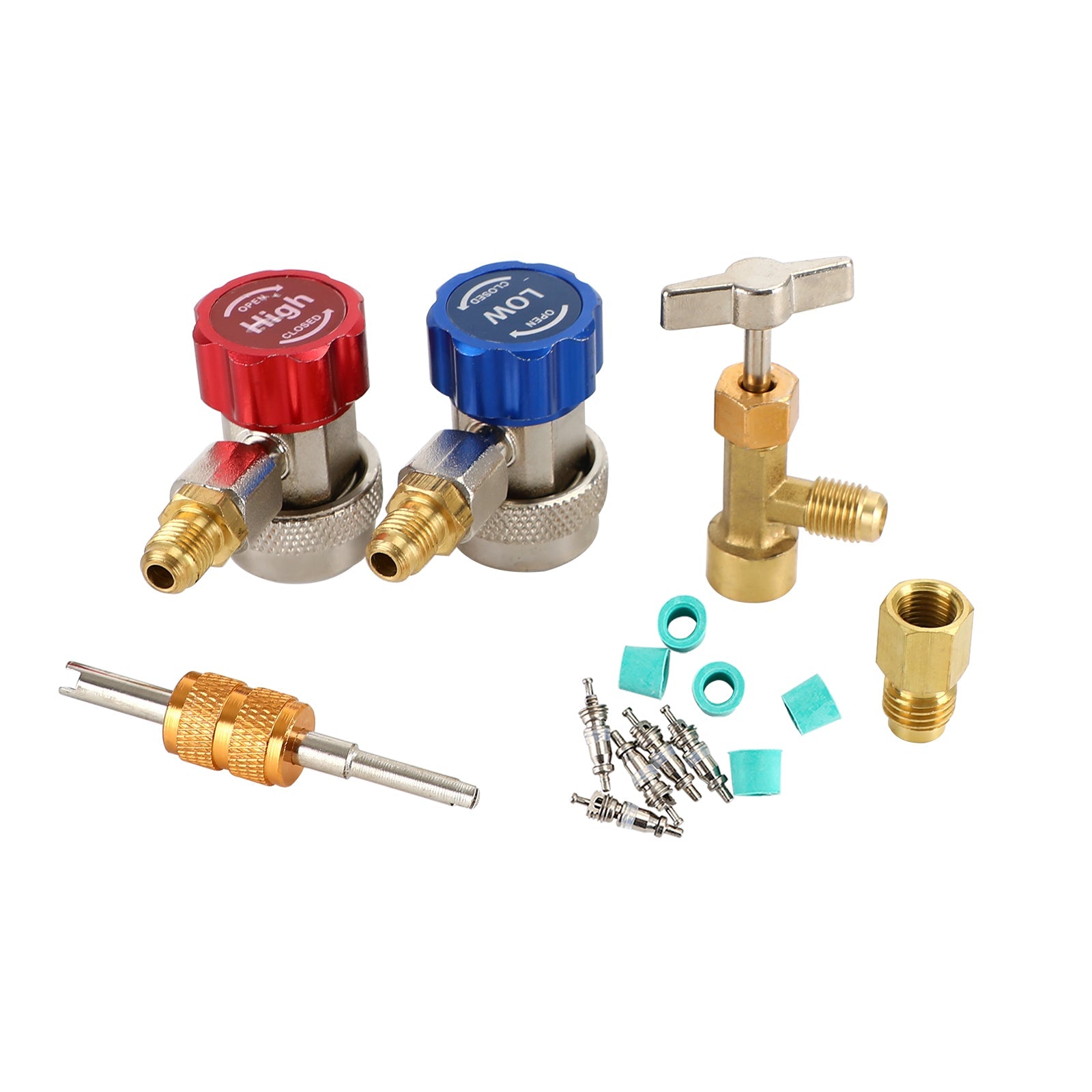 Ac R134A Adapters Quick Couplers With Can Tap Valve Kit Adjustable R134A Adapte