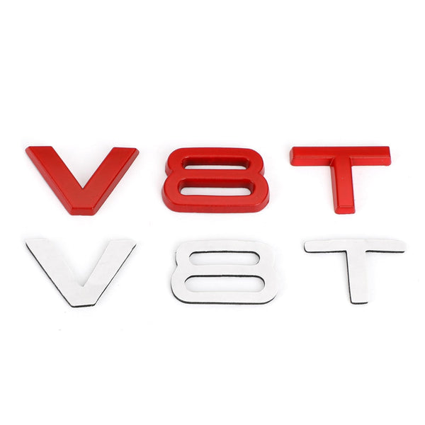 Emblema V8T insignia apto para AUDI A1 A3 A4 A5 A6 A7 Q3 Q5 Q7 S6 S7 S8 S4 SQ5 rojo genérico