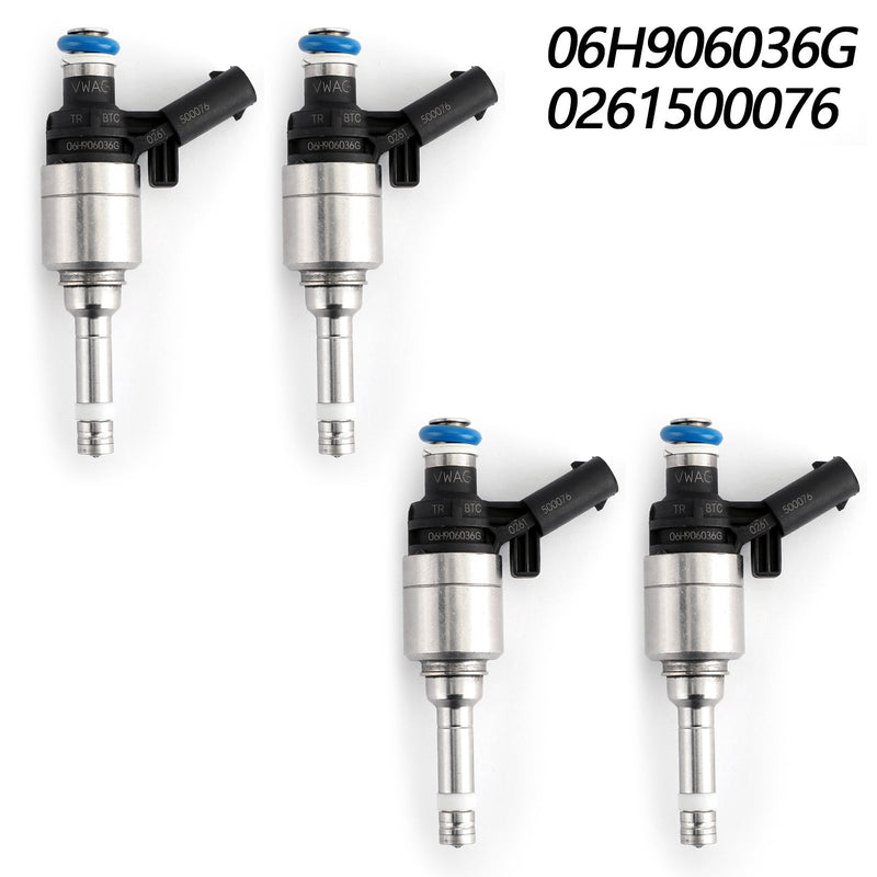 06H906036G 4pcs Fuel Injectors For Audi A4 A3 A5 TT VW T5 Eos CC 2.0L Turbo 0261500076 Generic