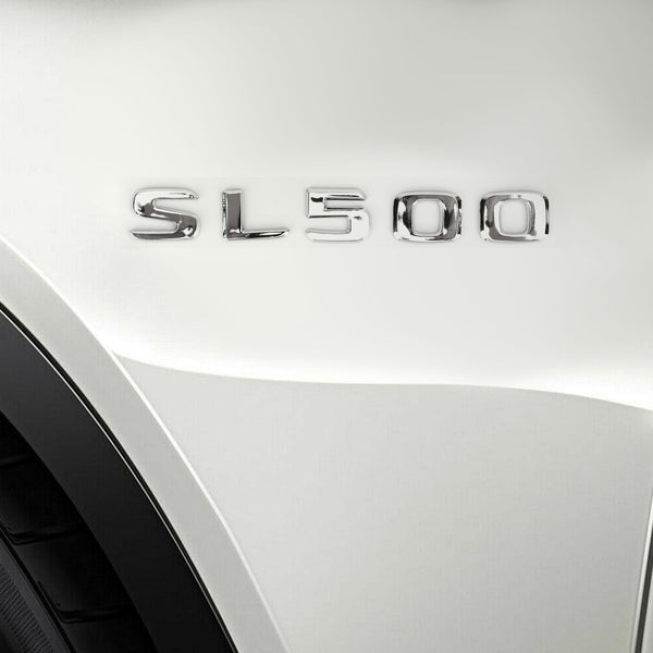 Insignia del emblema trasero del maletero, letra cromada Sl 500 para Mercedes R230 R231 Sl Sl500 genérico