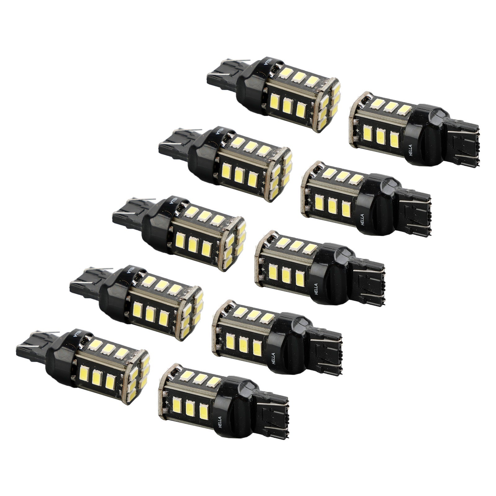 10X For HELLA LED Retrofit 7443W LED W21/5W 12V 3W W3x16Q 6000K