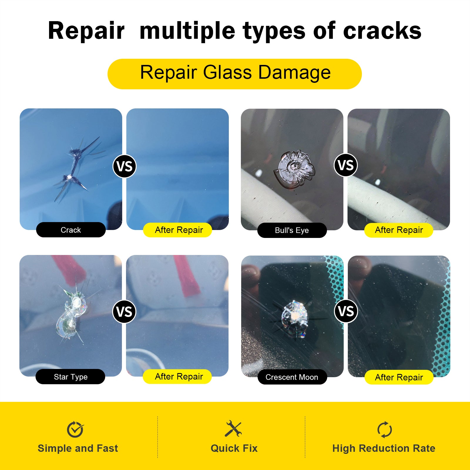 Car Windshield Cracked Repair Tool Upgrade Auto Glass Nano Repair Fluid