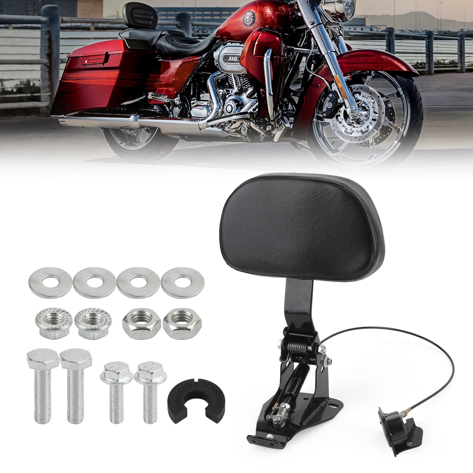 Driver Backrest for 2009-2020 Touring Road Street Electra Glide FLHR FLTR Generic