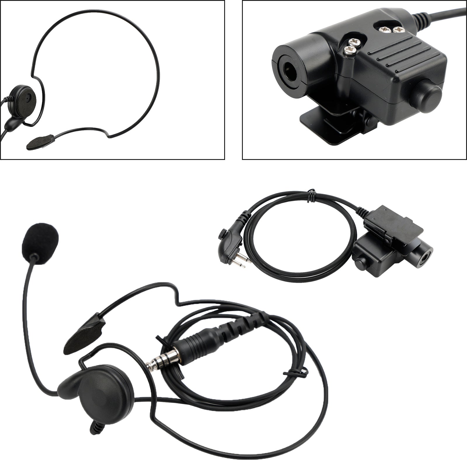 Auriculares tácticos con enchufe de montaje trasero 7,1-C7, 6 pines, U94 PTT para HYT TD500 TD510 TD520