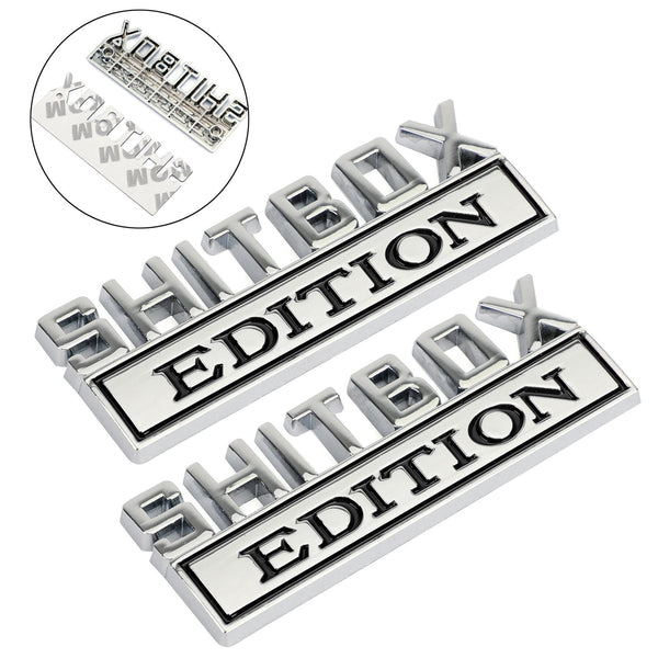 2pc Shitbox Edición Emblema Calcomanía Insignias Pegatinas Para Ford Chevr Coche Camión #B Genérico