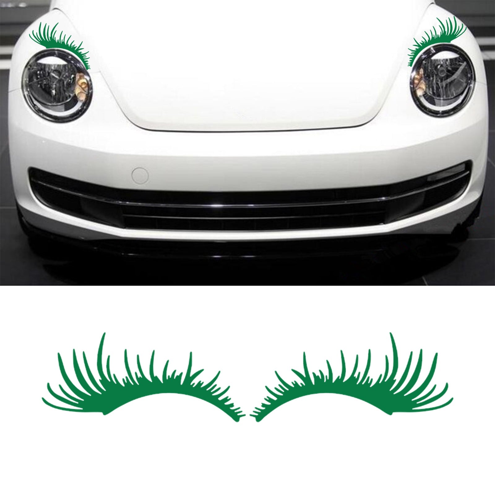 Car Headlight Eyelash Sticker Eyebrow Decal for Porsche Volkswagen Beetle Black Generic