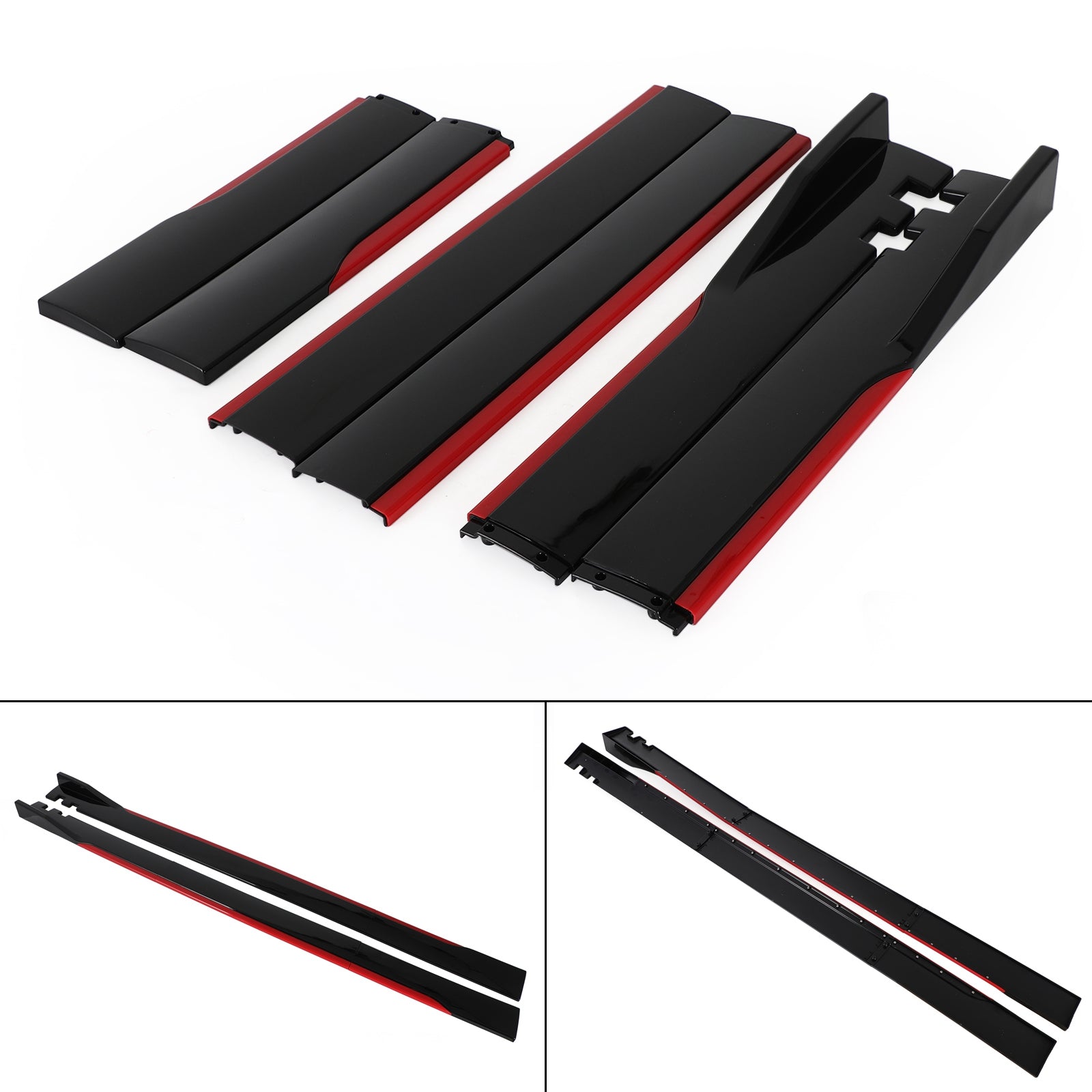 78.7" Universal Side Skirt Extensions Rocker Panel Splitters Lip Polypropylene