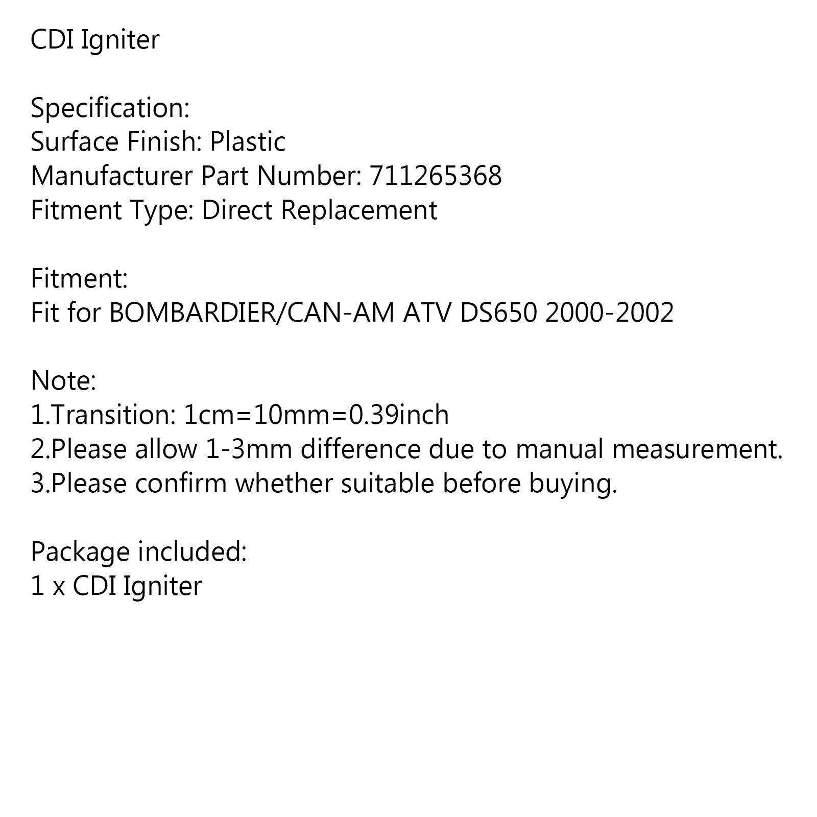 CDI Amplifier Box fit for Bombardier Can-Am DS650 DS 650 2000-2002 / 711265368 Generic